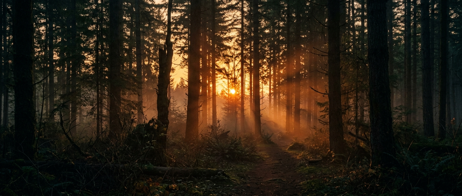 Dark forest atmosphere